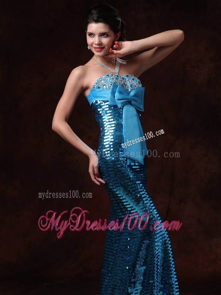 Paillette Over Skirt Bowknot 2013 Pageant Dresses with Beading Custom Made