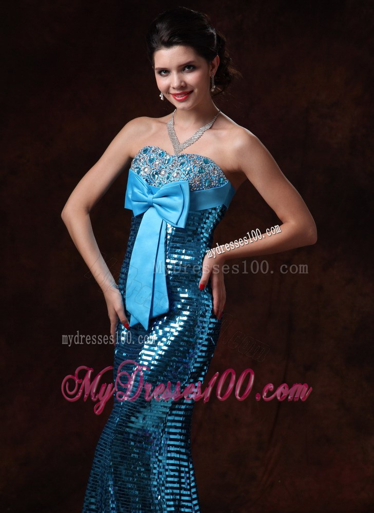 Paillette Over Skirt Bowknot 2013 Pageant Dresses with Beading Custom Made