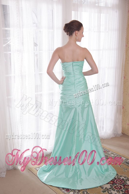 Apple Green Princess Strapless High-low Pageant Dresses with Flowers