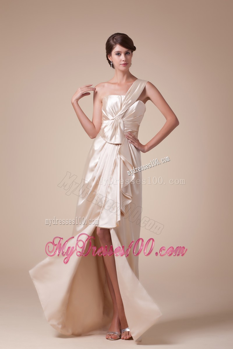 Hottest One Shoulder High Slit Column Long Prom Dress