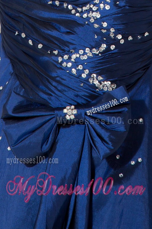 Exquisite Navy Blue Mermaid Pageant Dress Sweetheart Beading and Ruching