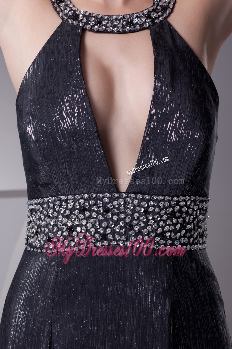 Mermaid Halter Top Mermaid Beading Black Prom Dress