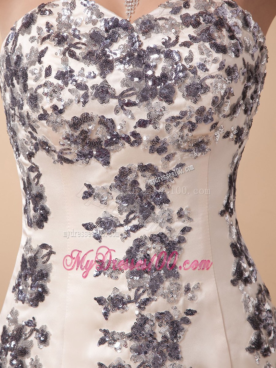 Mermaid Prom Dress With Appliques Sweetheart and Brush Train