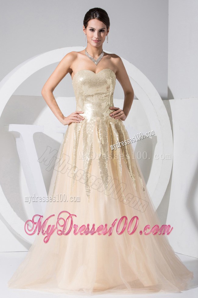 Sequin Decorate Bodice Champagne Floor-length 2013 Pageant Dresses