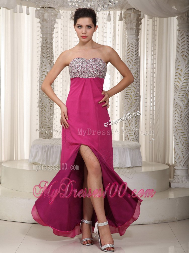 Hot Pink Empire Sweetheart Floor-length Pageant Dresses with Beading