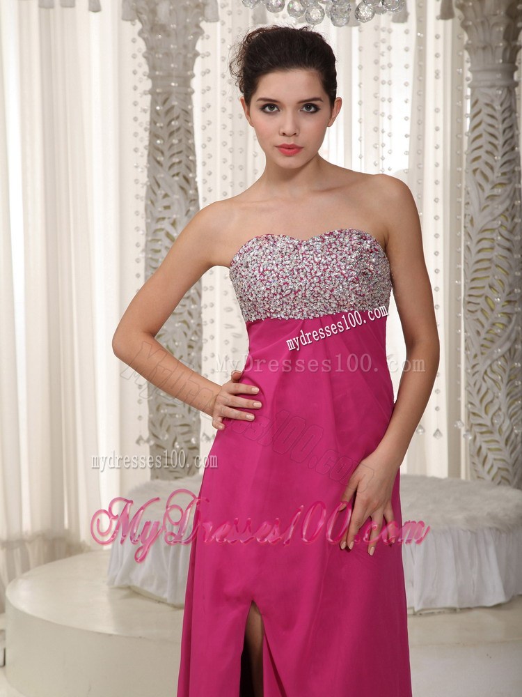 Hot Pink Empire Sweetheart Floor-length Pageant Dresses with Beading