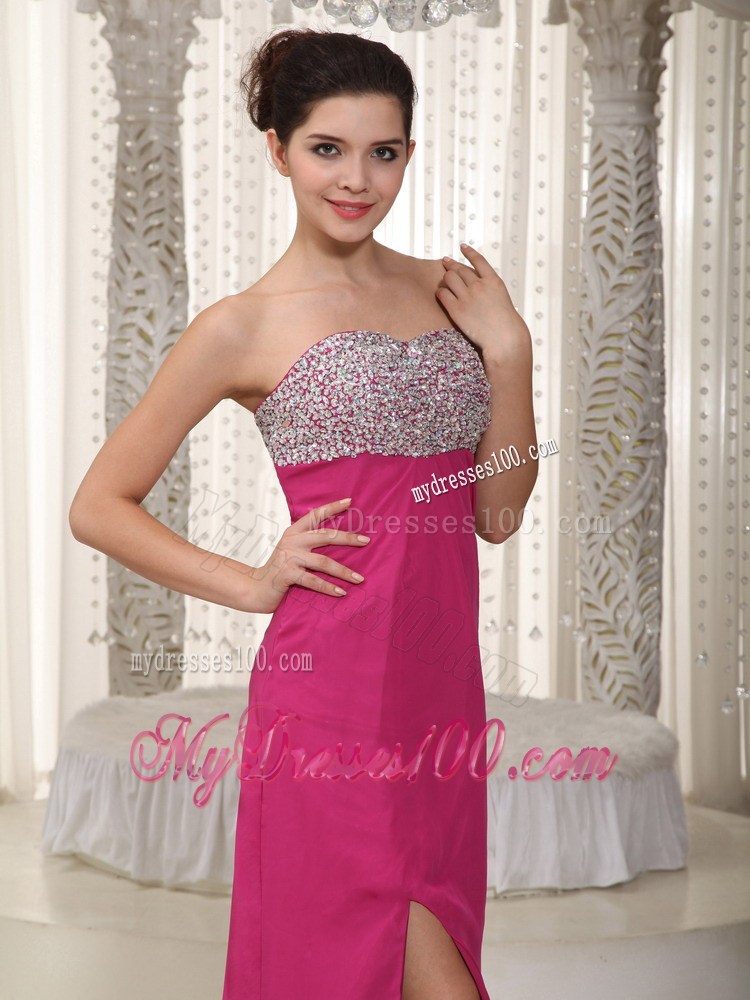 Hot Pink Empire Sweetheart Floor-length Pageant Dresses with Beading