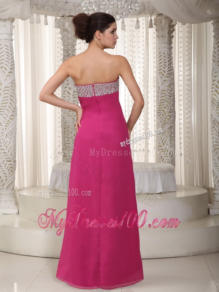 Hot Pink Empire Sweetheart Floor-length Pageant Dresses with Beading