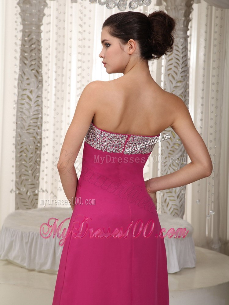 Hot Pink Empire Sweetheart Floor-length Pageant Dresses with Beading