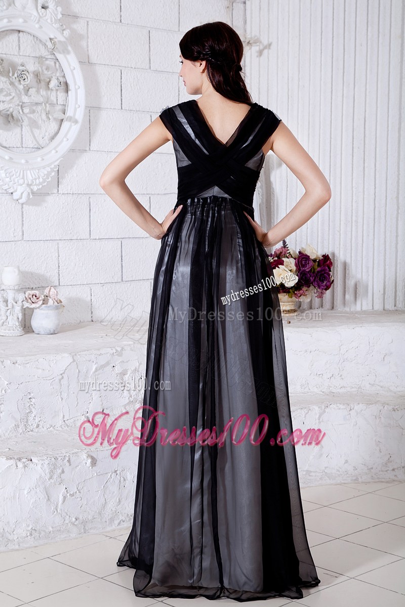Black Empire V-neck Brush Train Sequins Pageant Dresses for 2013