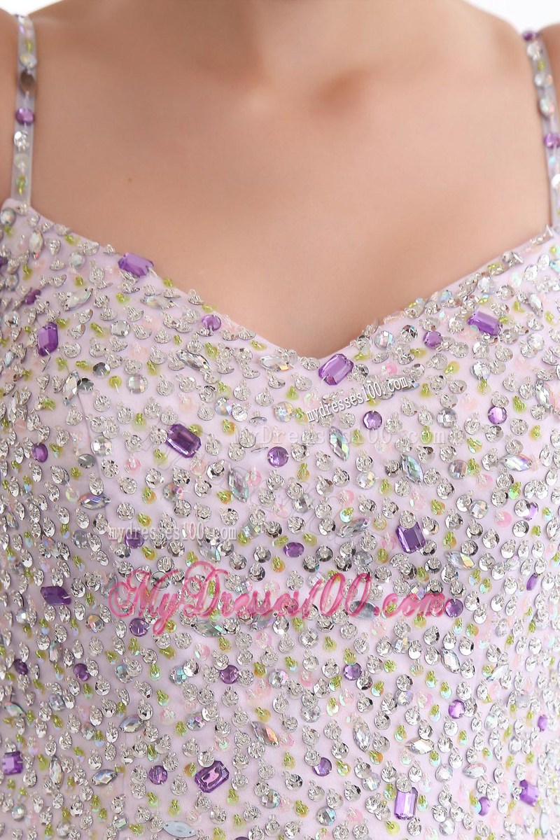 Pink Mermaid Straps Beading Celebrity Dresses for Cheap on Sale