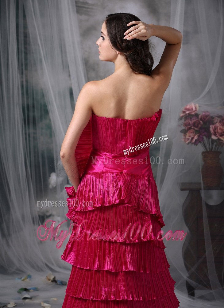 Pretty Hot Pink Celebrity Dresses with Column Sheath Strapless Ruching