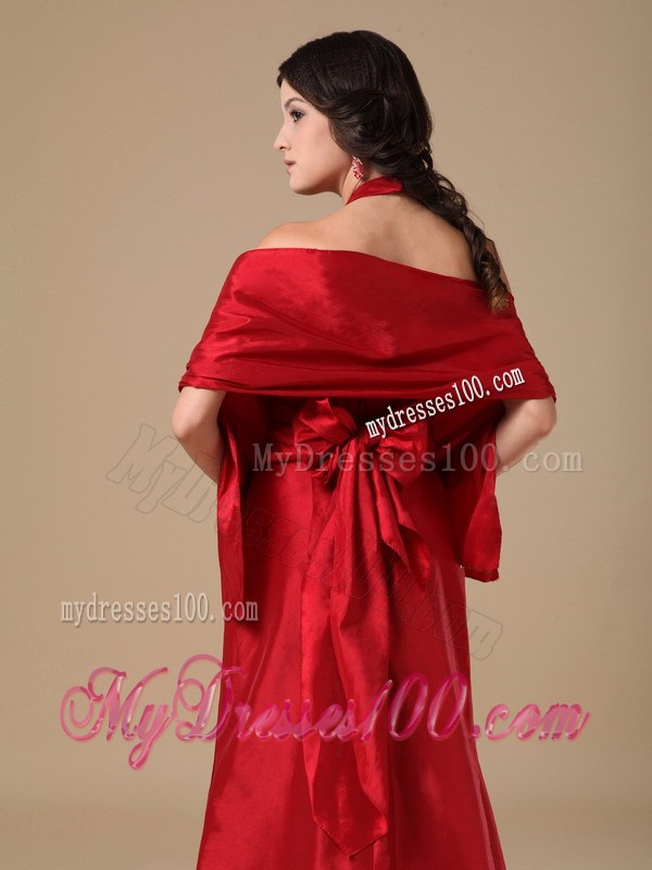 Wine Red Halter Celebrity Dresses with Ruching for Girl in Party
