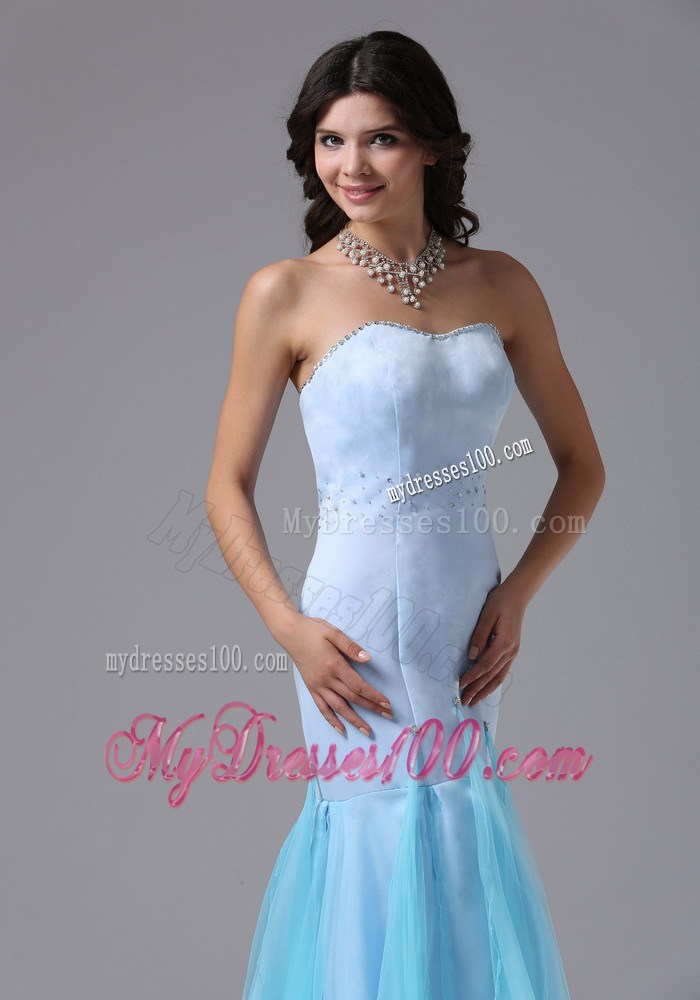 Informal Mermaid Light Blue and Beading For Celebrity Dresses