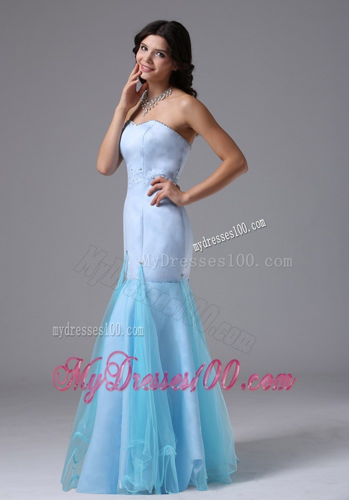 Informal Mermaid Light Blue and Beading For Celebrity Dresses