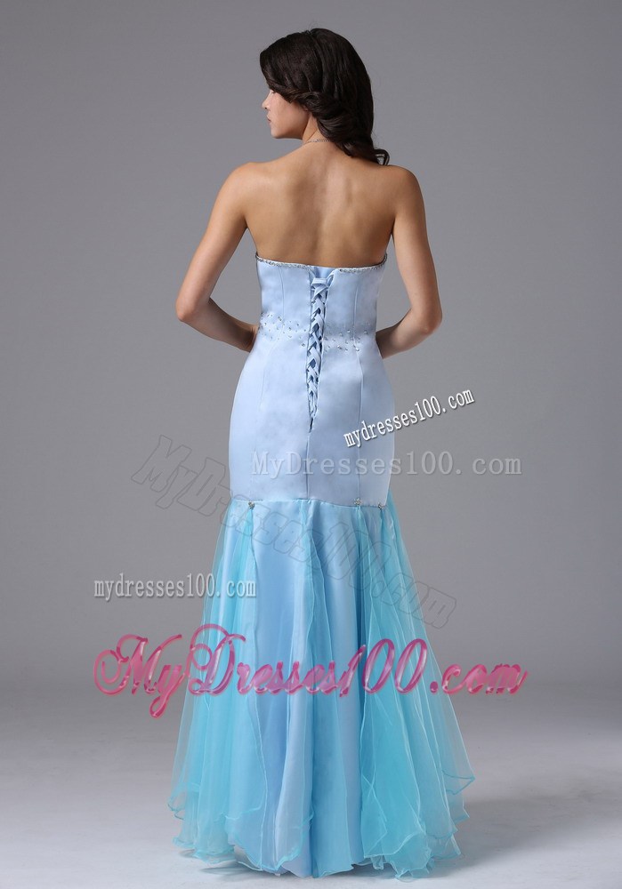 Informal Mermaid Light Blue and Beading For Celebrity Dresses