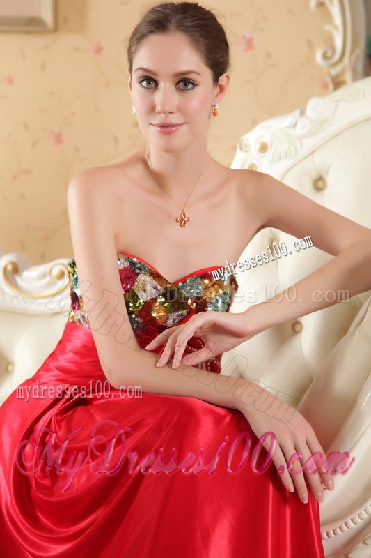 Red Column Sheath Sweetheart Beading and Bow Celebrity Dresses