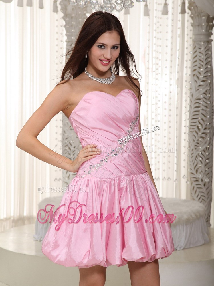 Pretty Pink Princess Sweetheart Mini-length Beading Party Dresses