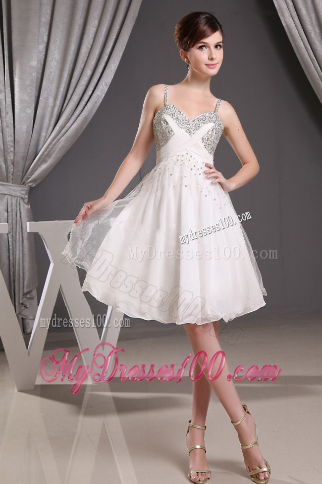 Cheap Princess Beaded Decorate Straps and Bust For Short Party Dress