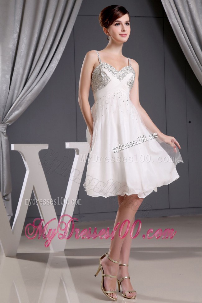 Cheap Princess Beaded Decorate Straps and Bust For Short Party Dress
