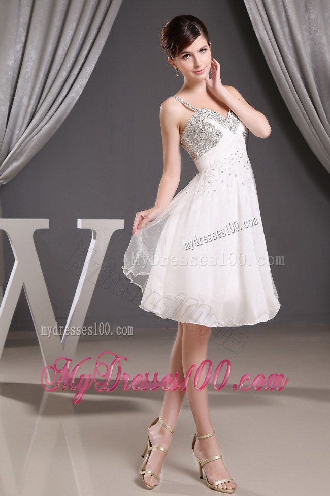 Cheap Princess Beaded Decorate Straps and Bust For Short Party Dress
