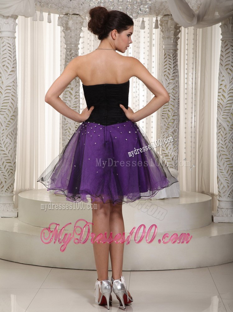 Beaded Purple and Black Party Dresses For Custom Made