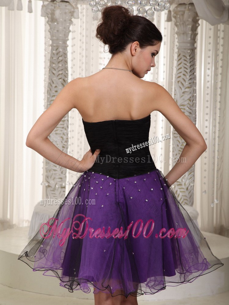 Beaded Purple and Black Party Dresses For Custom Made