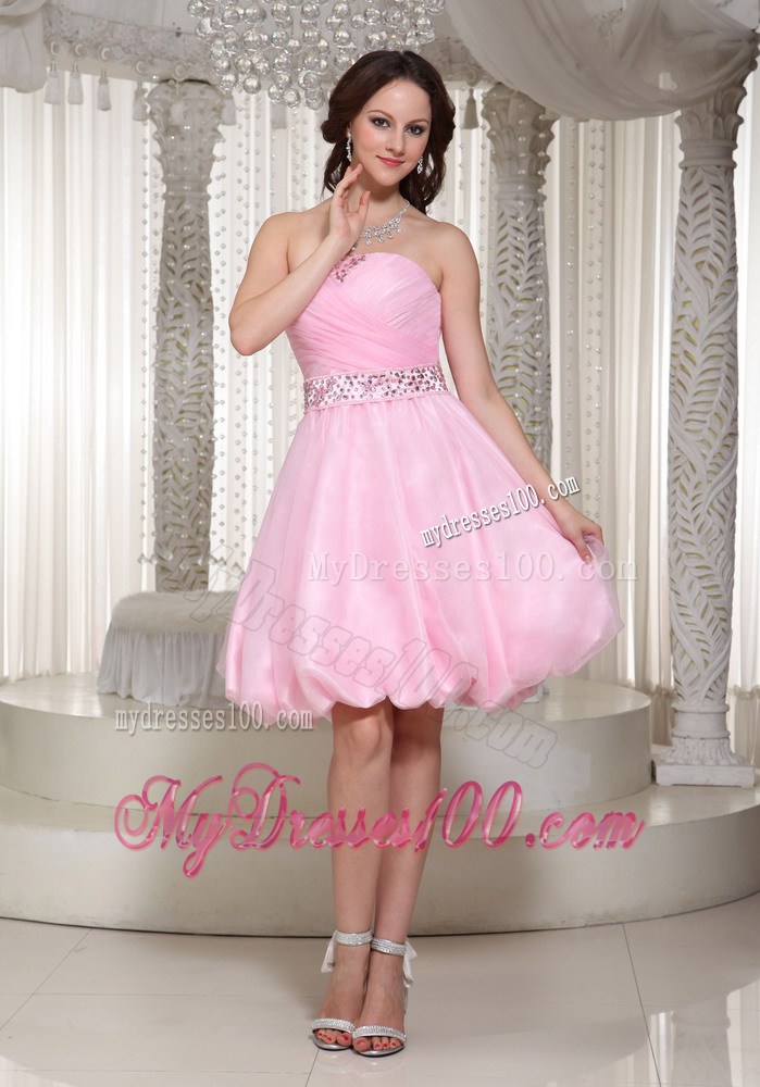 2013 Pretty Baby Pink Party Dresses With Beaded Decorate