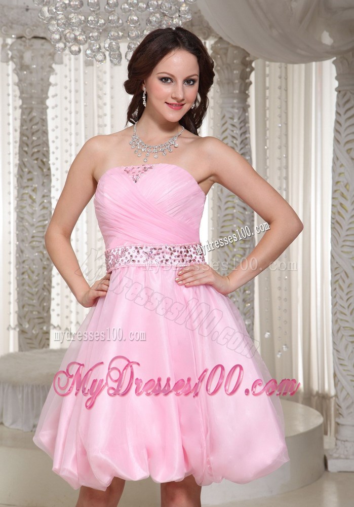 2013 Pretty Baby Pink Party Dresses With Beaded Decorate