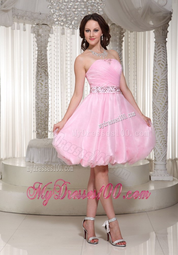 2013 Pretty Baby Pink Party Dresses With Beaded Decorate