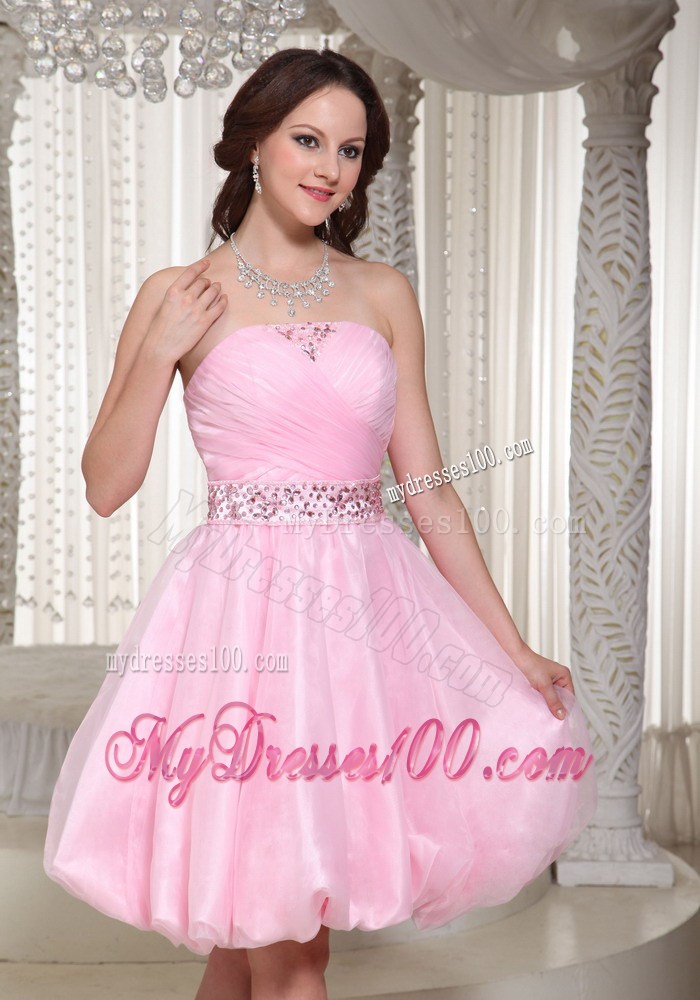 2013 Pretty Baby Pink Party Dresses With Beaded Decorate