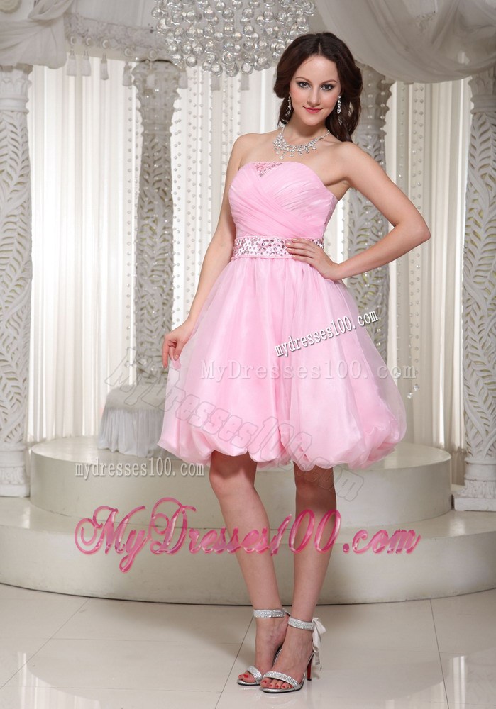 2013 Pretty Baby Pink Party Dresses With Beaded Decorate