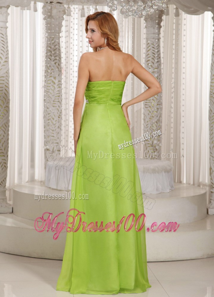 Spring Green Sweetheart Beading and Ruched Popular Party Dresses