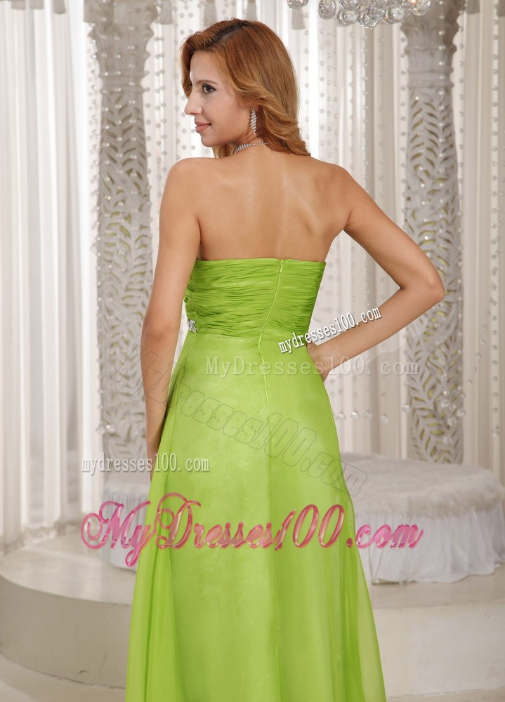 Spring Green Sweetheart Beading and Ruched Popular Party Dresses