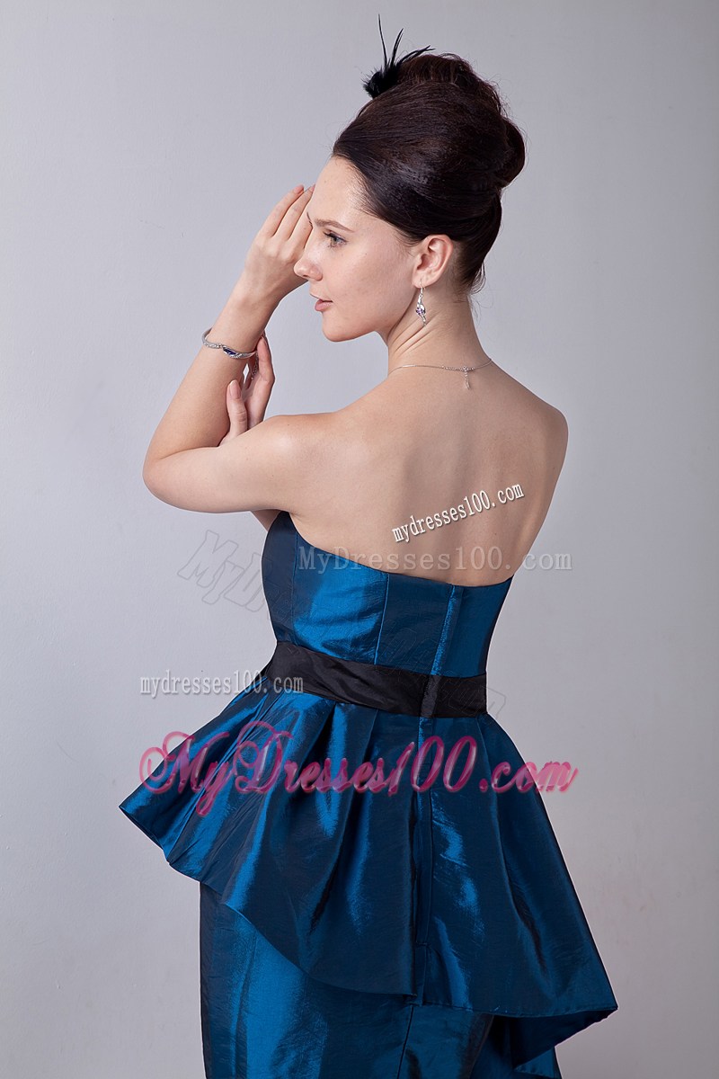 Discount Blue Column Sweetheart Party Dress Sashes Mini-length