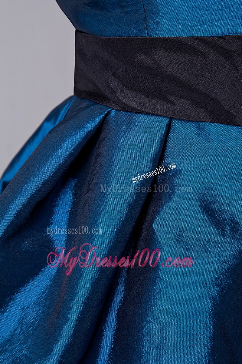 Discount Blue Column Sweetheart Party Dress Sashes Mini-length