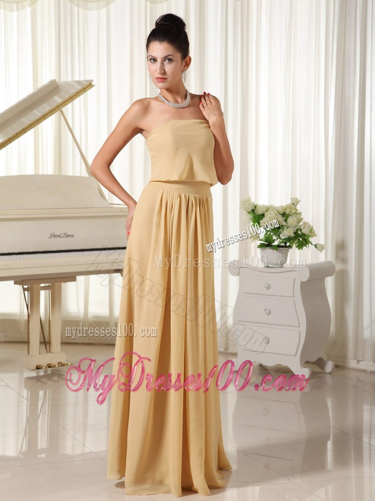 Strapless Champagne Empire Summer Simple Party Dresses Zipper-up