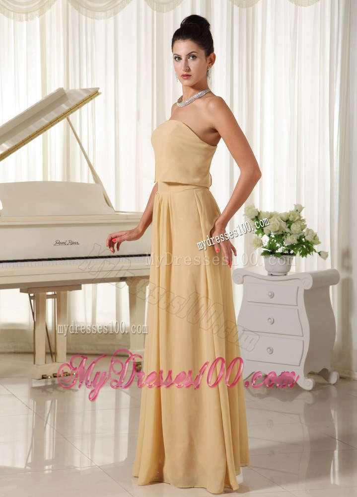 Strapless Champagne Empire Summer Simple Party Dresses Zipper-up