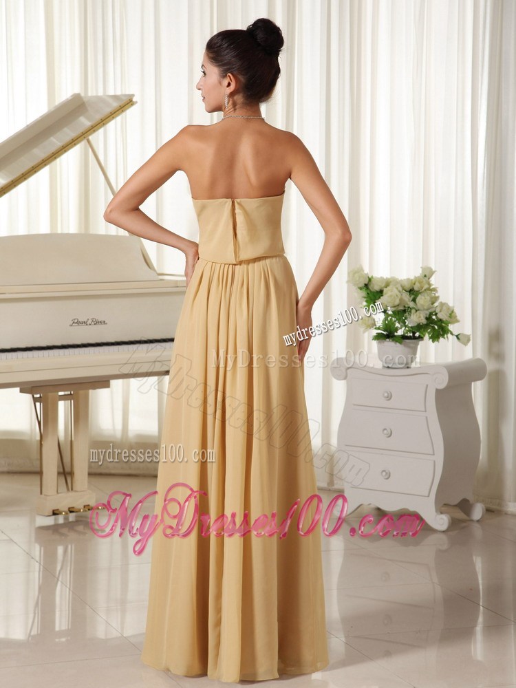 Strapless Champagne Empire Summer Simple Party Dresses Zipper-up