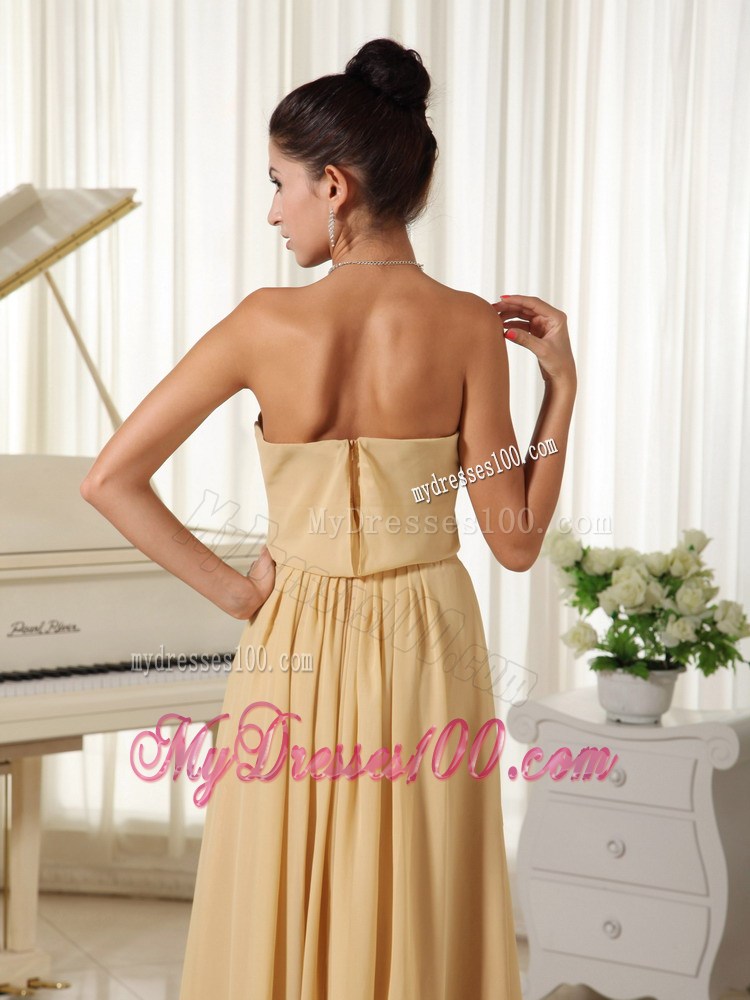 Strapless Champagne Empire Summer Simple Party Dresses Zipper-up