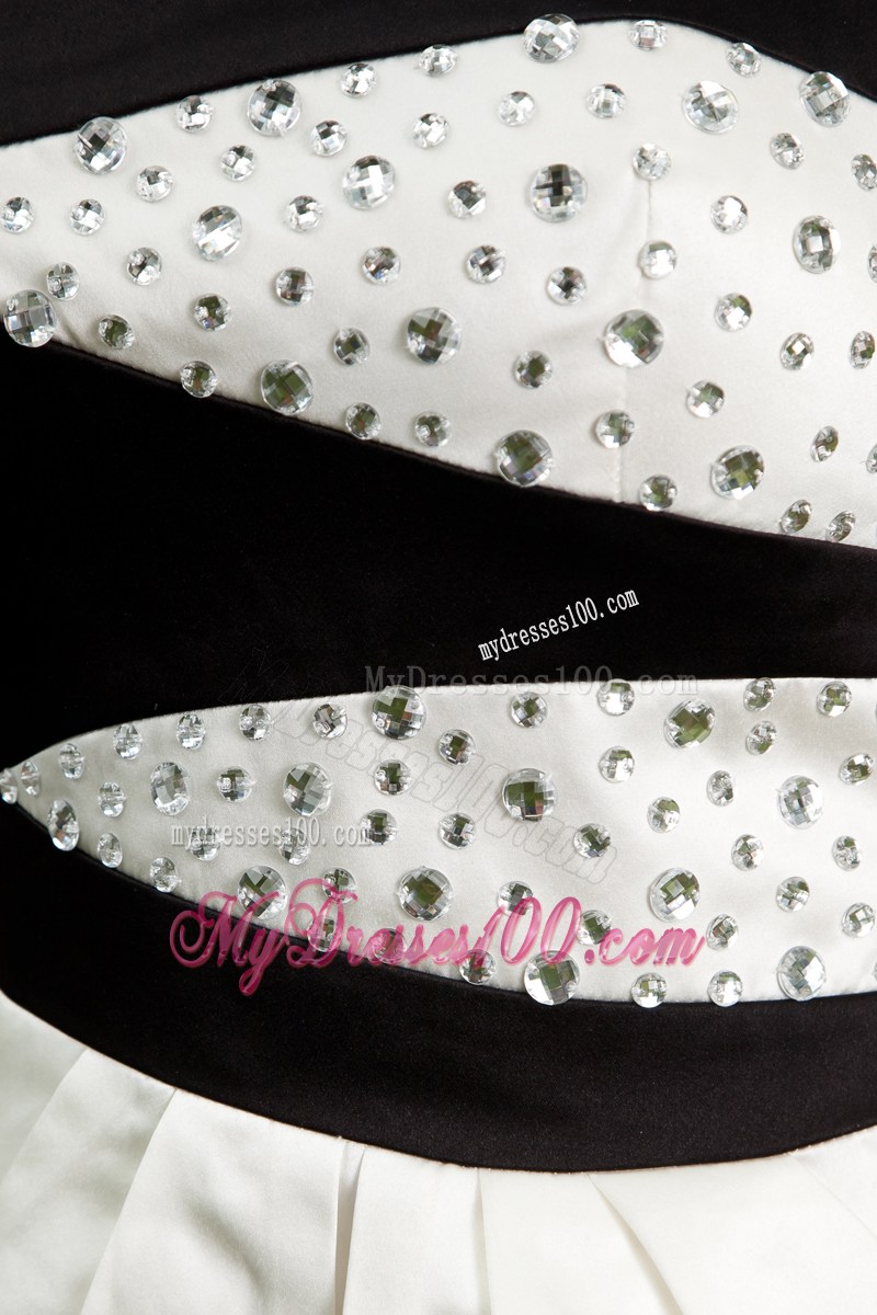Summer White Column Strapless Mini-length Beading Party Dresses