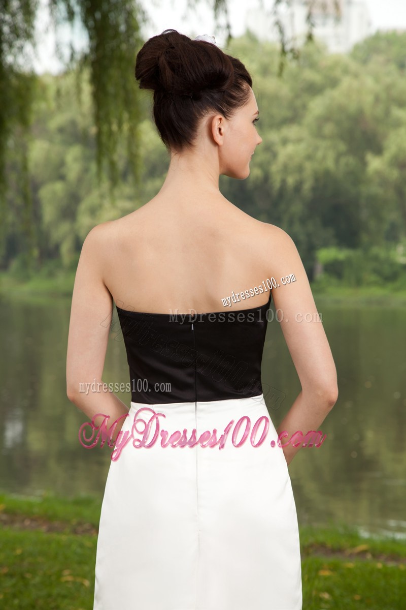 Summer White Column Strapless Mini-length Beading Party Dresses