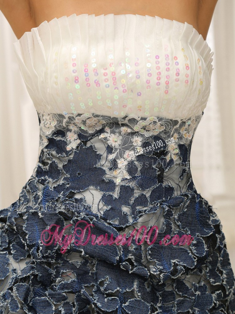 Custom Made Princess Strapless Appliques Knee-length Party Dress
