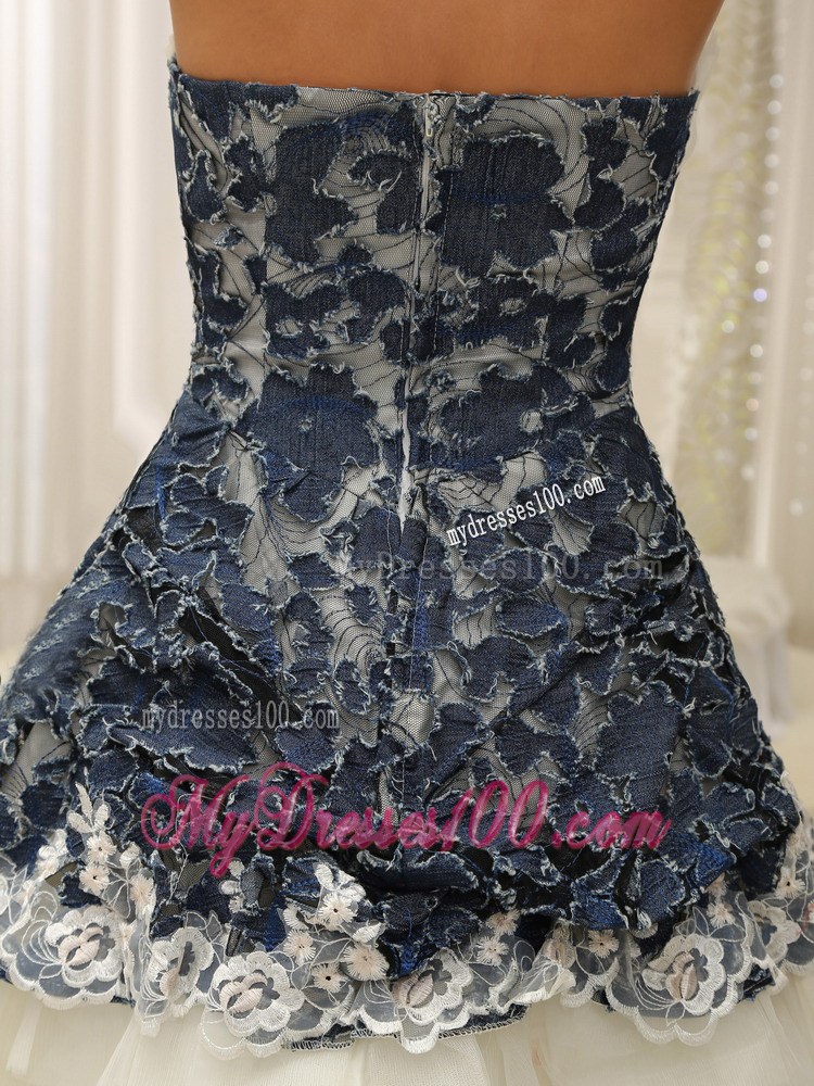 Custom Made Princess Strapless Appliques Knee-length Party Dress
