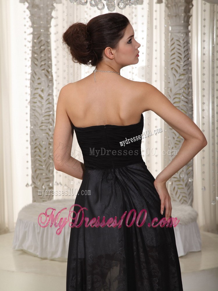 Unique Empire One Shoulder Sweetheart High-low Lace Party Dress