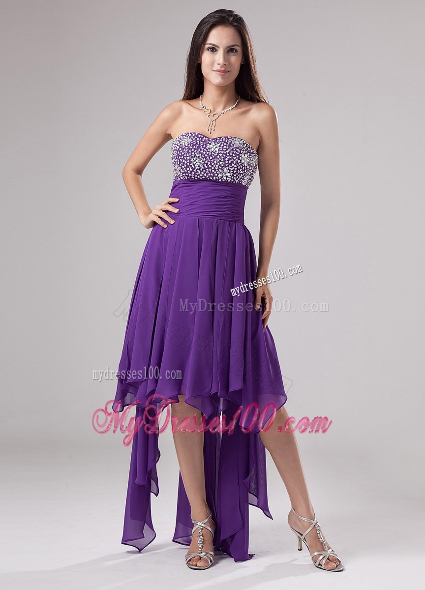 Lovely Purple Party Dresses Strapless Beaded and Ruching In 2013