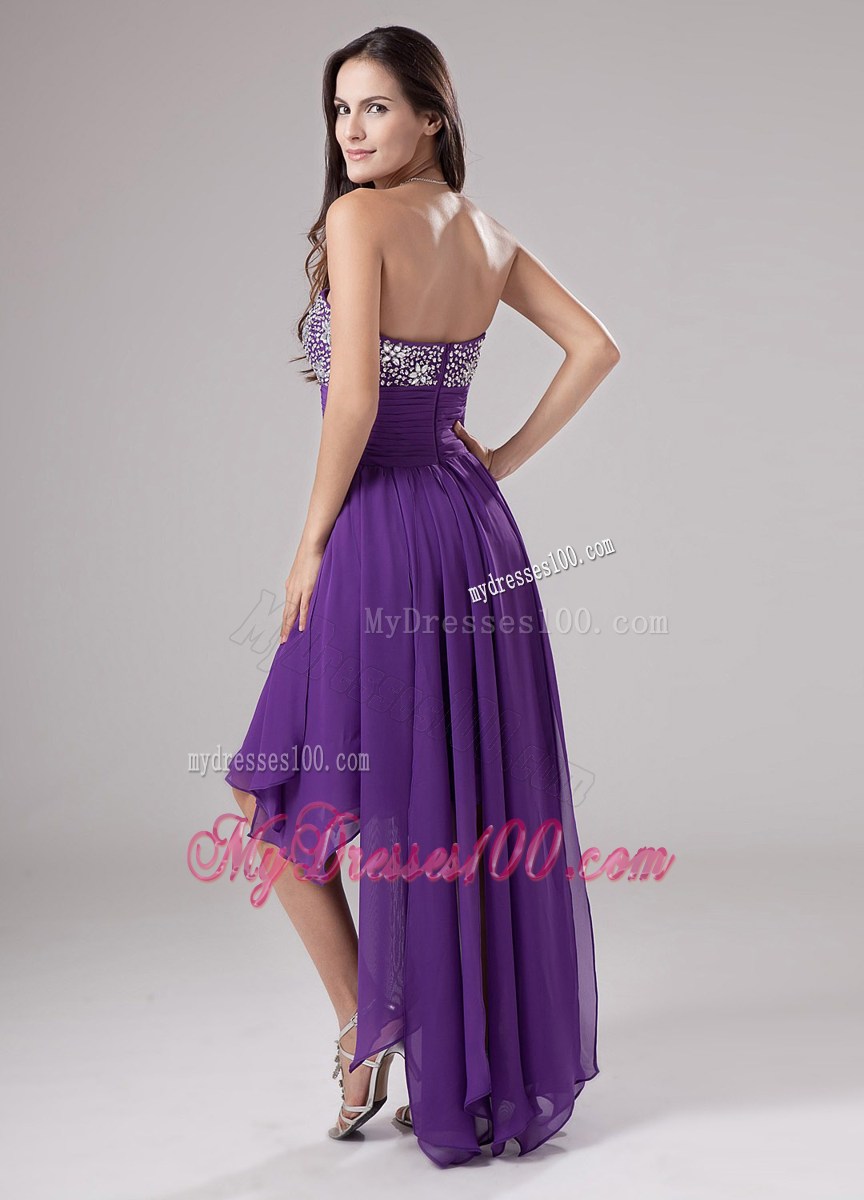 Lovely Purple Party Dresses Strapless Beaded and Ruching In 2013