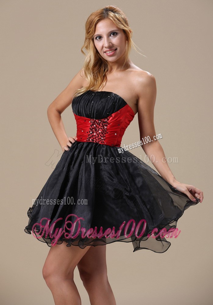Montana Princess Mini-length Beaded Black and Red 2013 Party Dresses