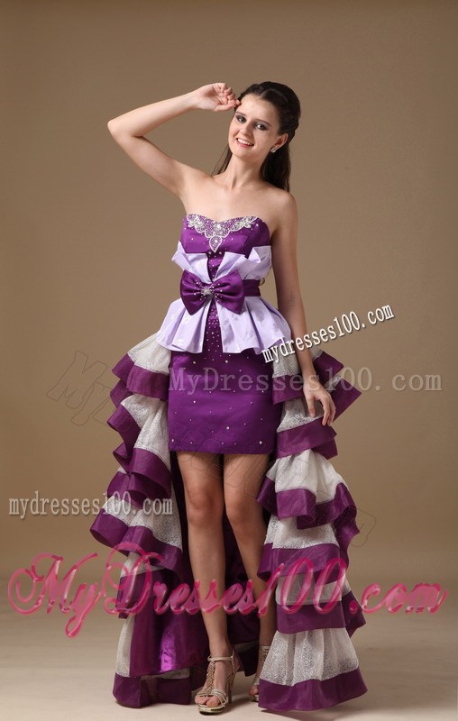 2013 Multi-Color Sweetheart High-low Party Dresses With Beaded