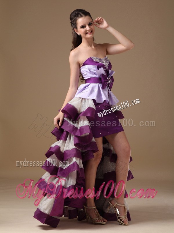 2013 Multi-Color Sweetheart High-low Party Dresses With Beaded